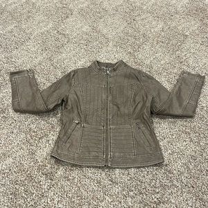 EUC! LA Coalition Faux Leather Jacket. Olive. SZ M